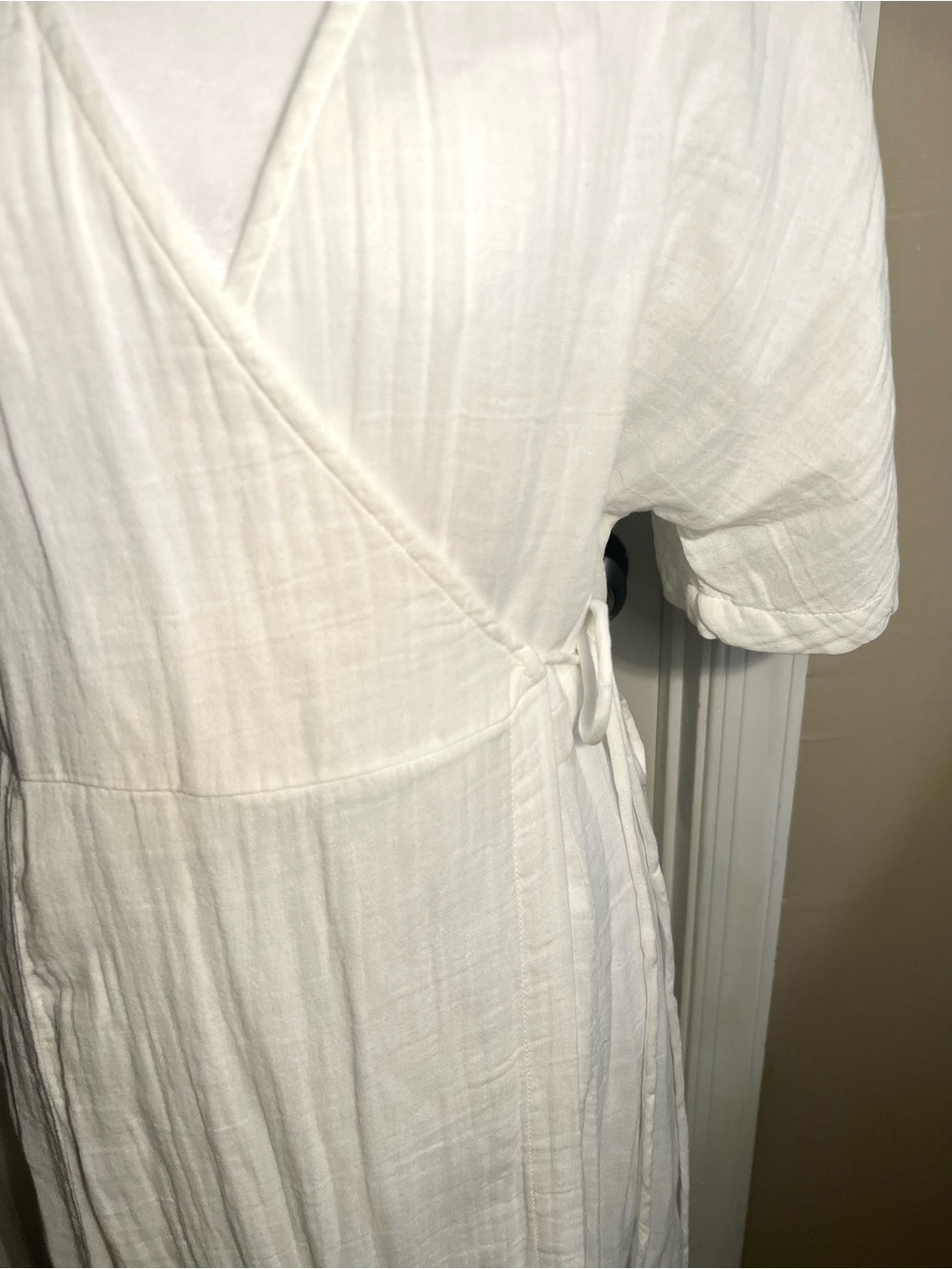 Outerknown White Wrap-Style Midi Dress - Picture 2 of 5